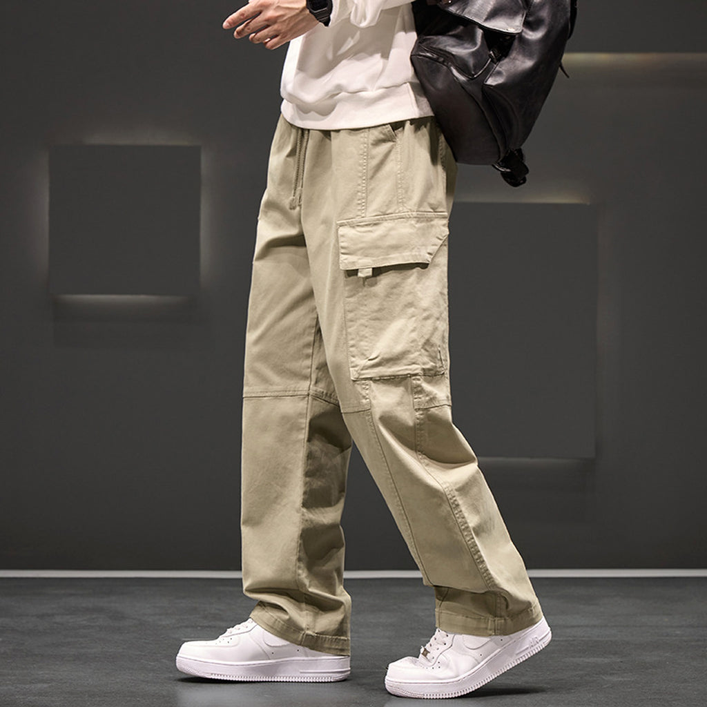 Autumn And Winter New Straight Loose Oversized Cargo Pants Jeans Men - enhanced image 2