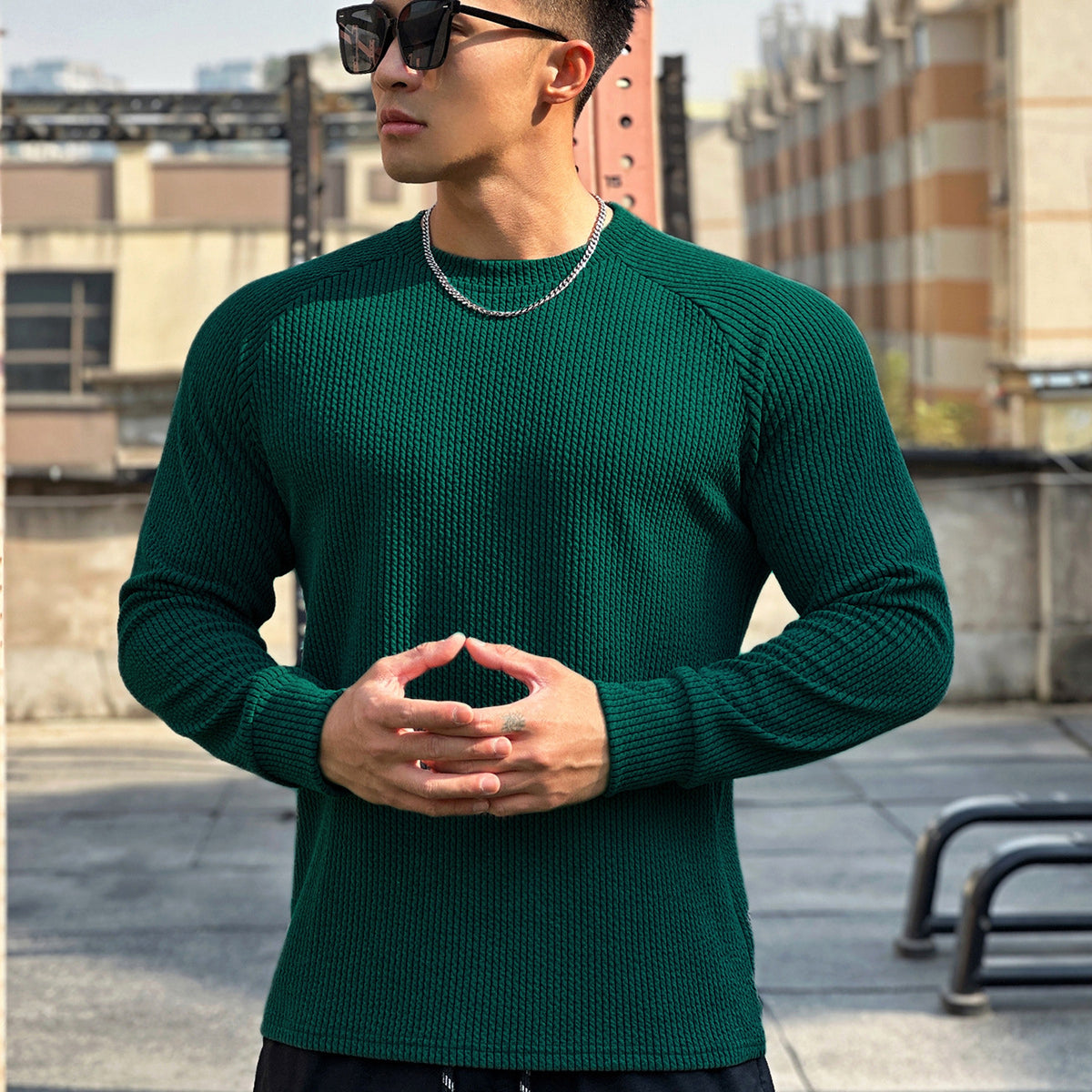 Autumn And Winter Round Neck Men's Casual Sports Trend Loose-fitting Plus Size Pullover Long Sleeve - enhanced image 2