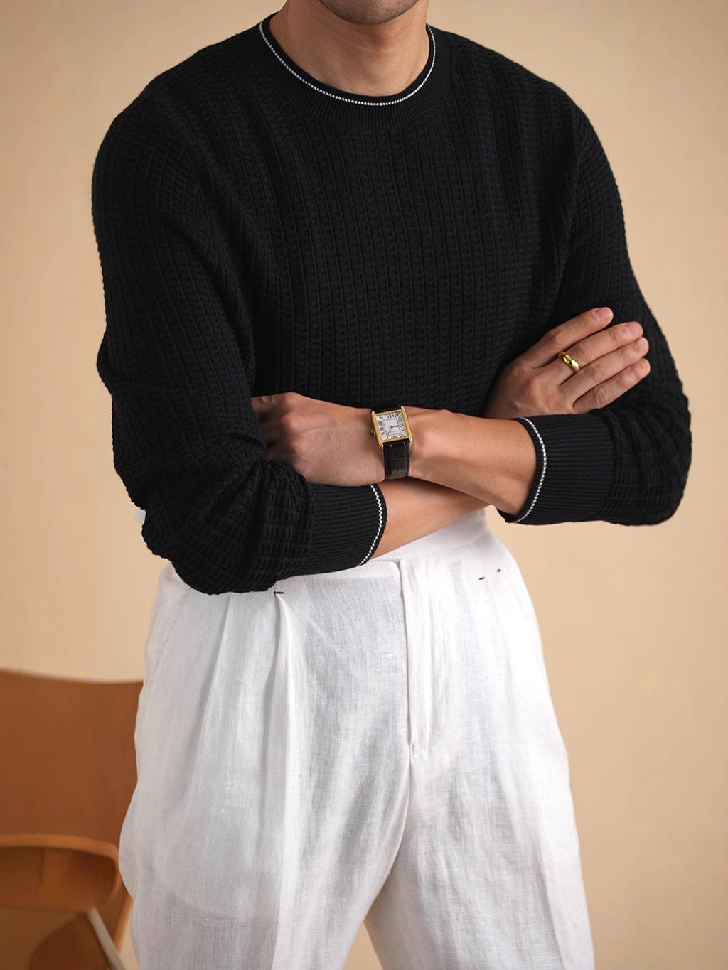 Autumn And Winter T-shirt Men's Long-sleeved Business Casual - enhanced image 2