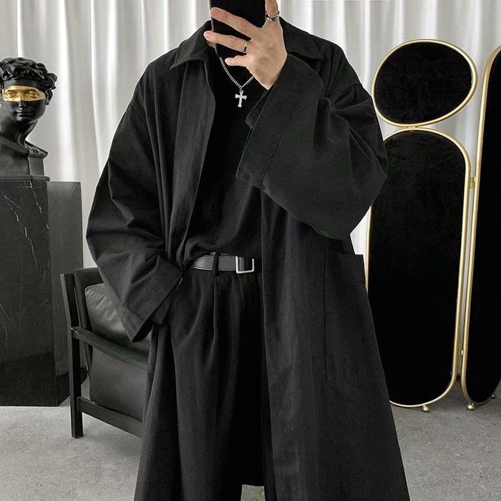 Autumn New Men's Loose Trench Coat Mid-length Coat - enhanced image 2