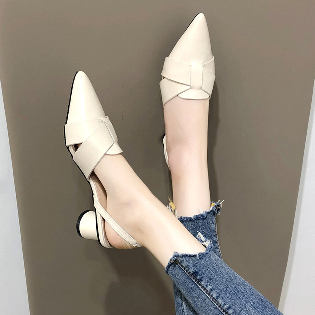 Baotou Mid-heel Thick-heeled Roman High-heel Shoes - enhanced image 2