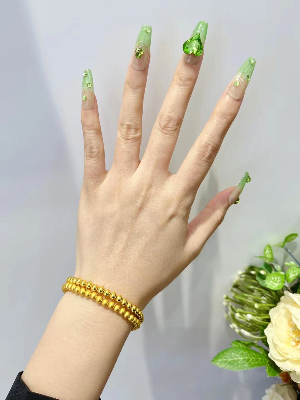 Bead Bead Hand String 999 Full Gold Material 5D Cyanide Free - enhanced image 2