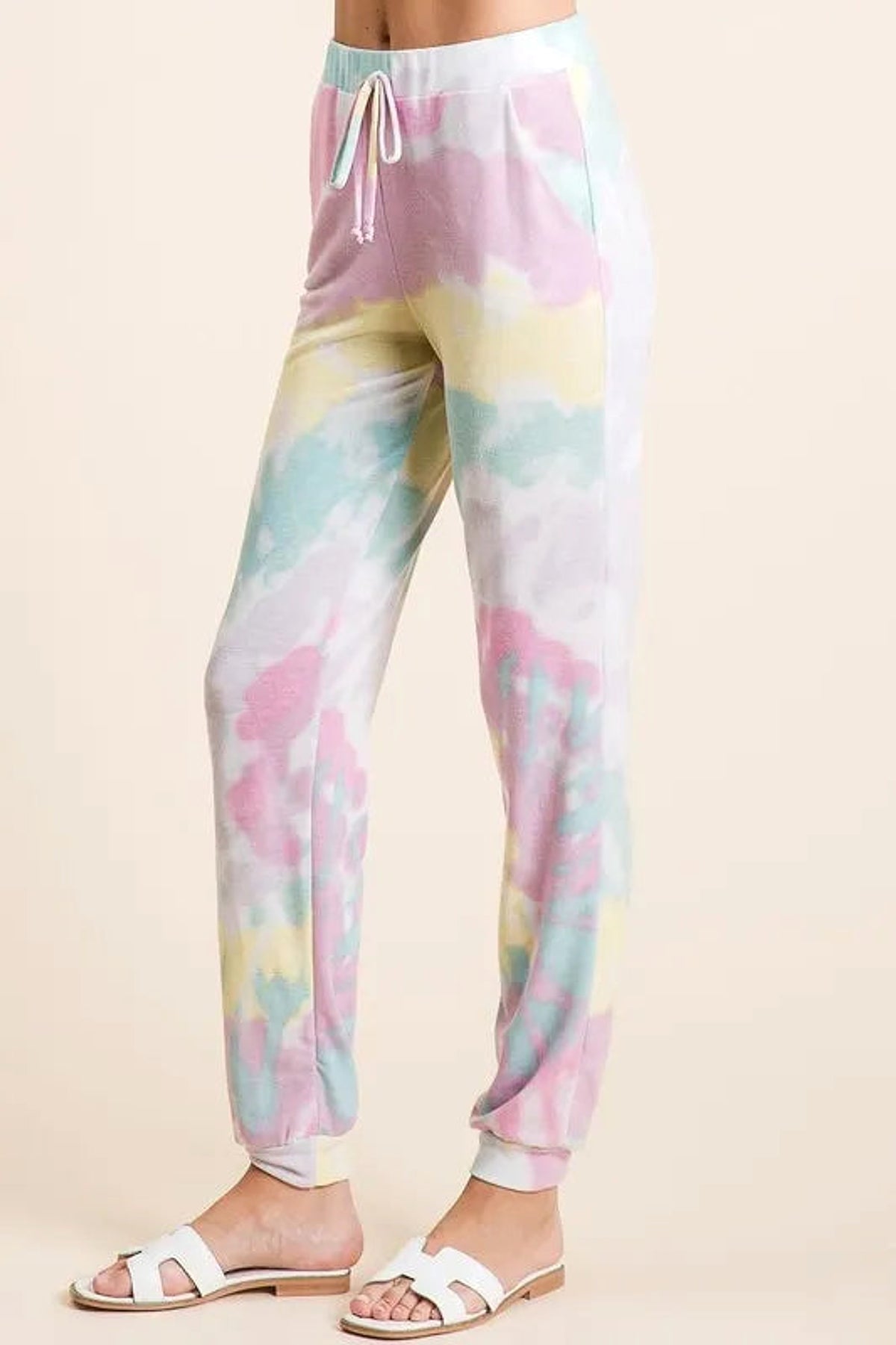 BiBi Tie Dye French Terry Casual Pants - enhanced image 2