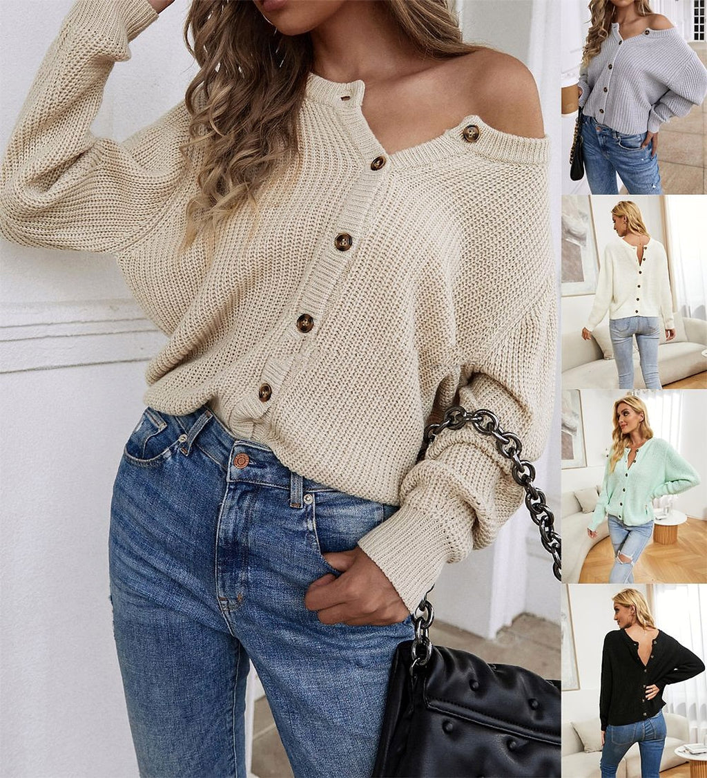 Both Sides Wear A Sweater Temperament Commuting Loose Solid Color - enhanced image 2