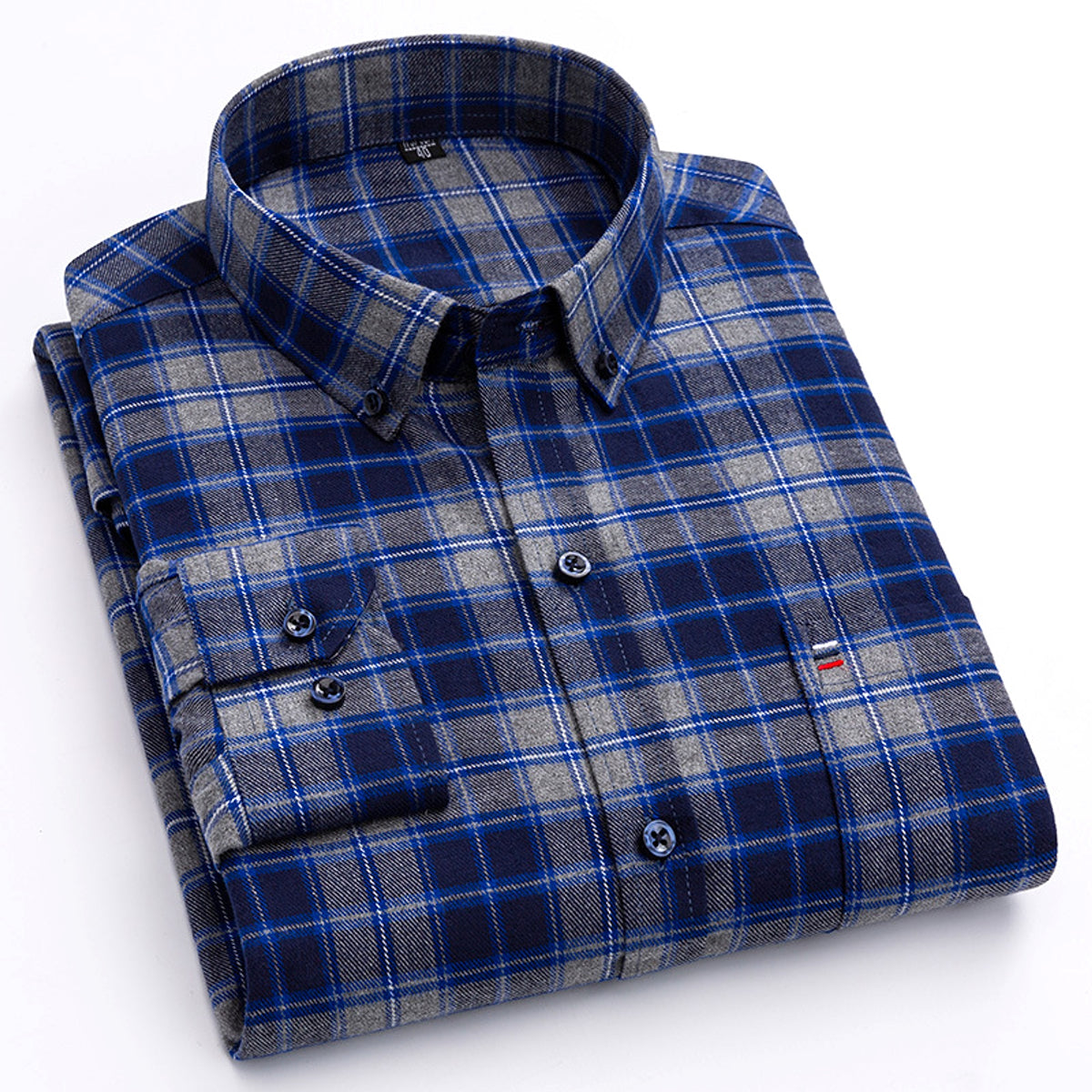 Brushed Yarn-dyed Plaid Business Casual Shirt - enhanced image 2