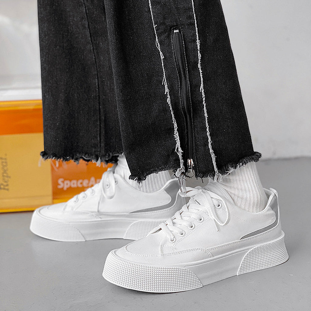 Canvas Breathable Low Top Platform Men's Casual Sneakers - enhanced image 2