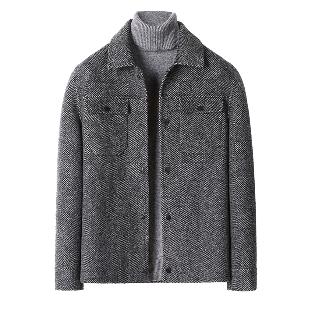 Cashmere Short Wool Jacket Men - enhanced image 2