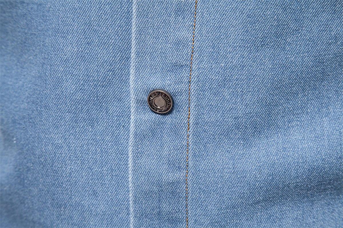 Casual Long Sleeve Washed DressShirt - enhanced image 2