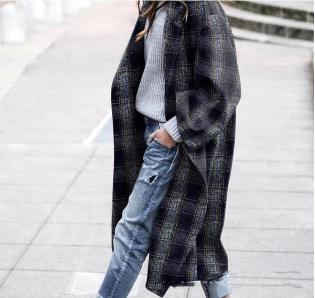 Check Color Jacket With Turn Over Collar - enhanced image 2