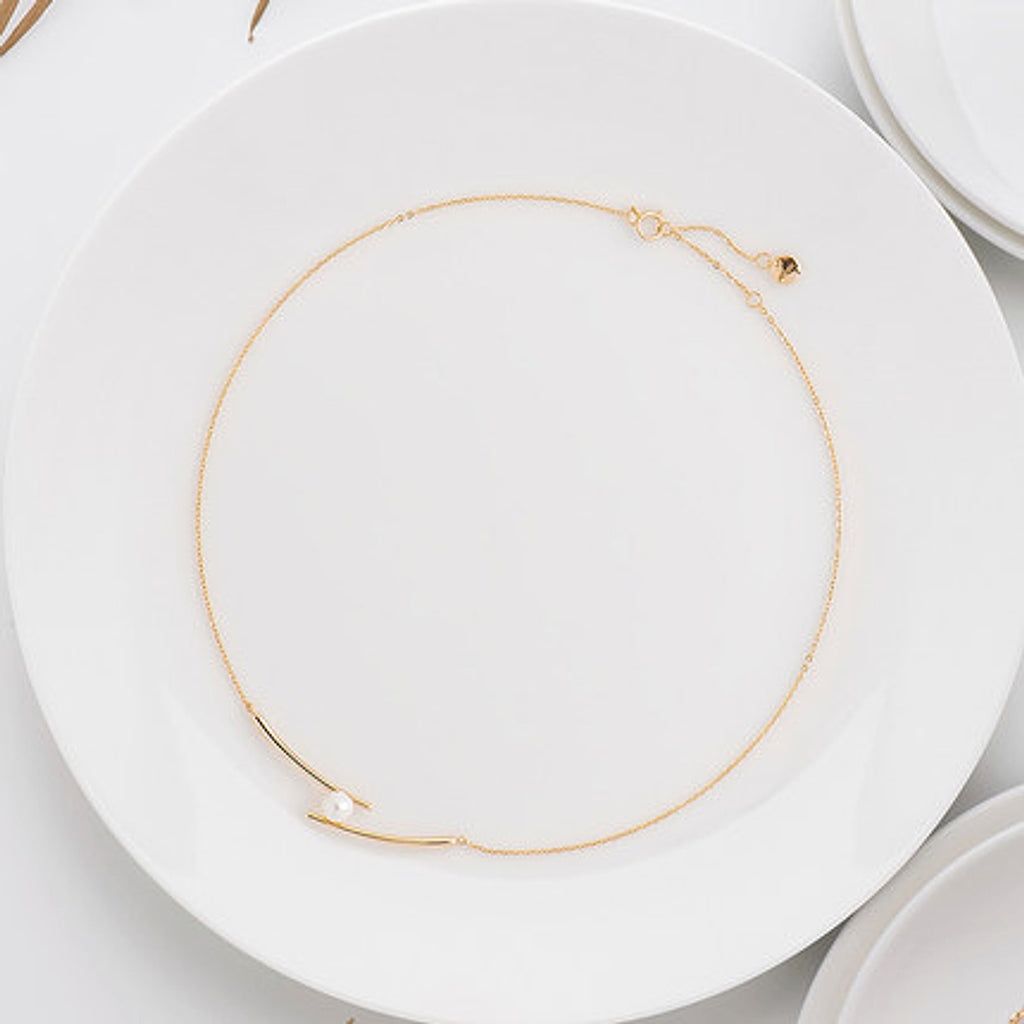 LuxeBaré™ – Chopsticks Clavicle Chain Necklace - enhanced image 2
