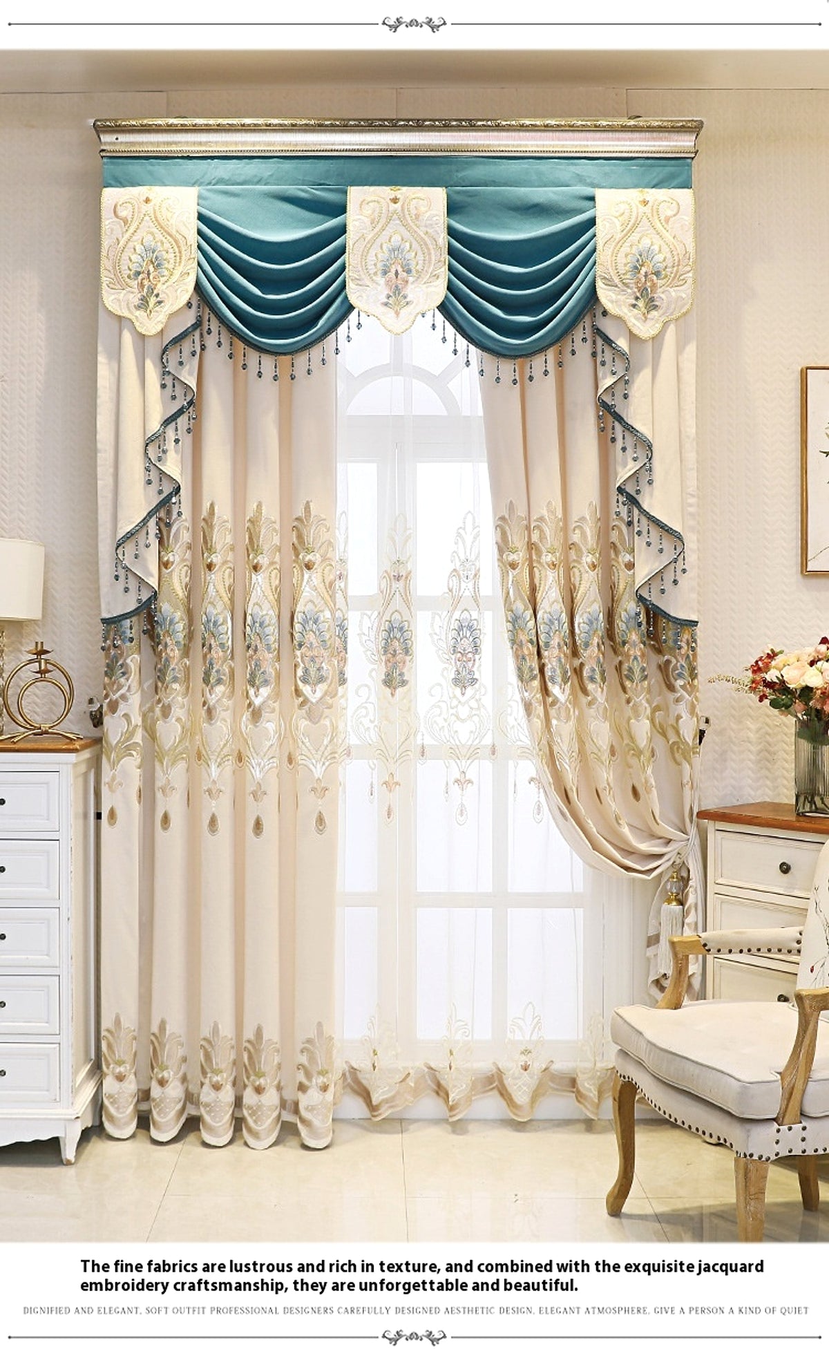 Cieloro™ – European Style Hollow Flower Embroidered Curtain - enhanced image 2