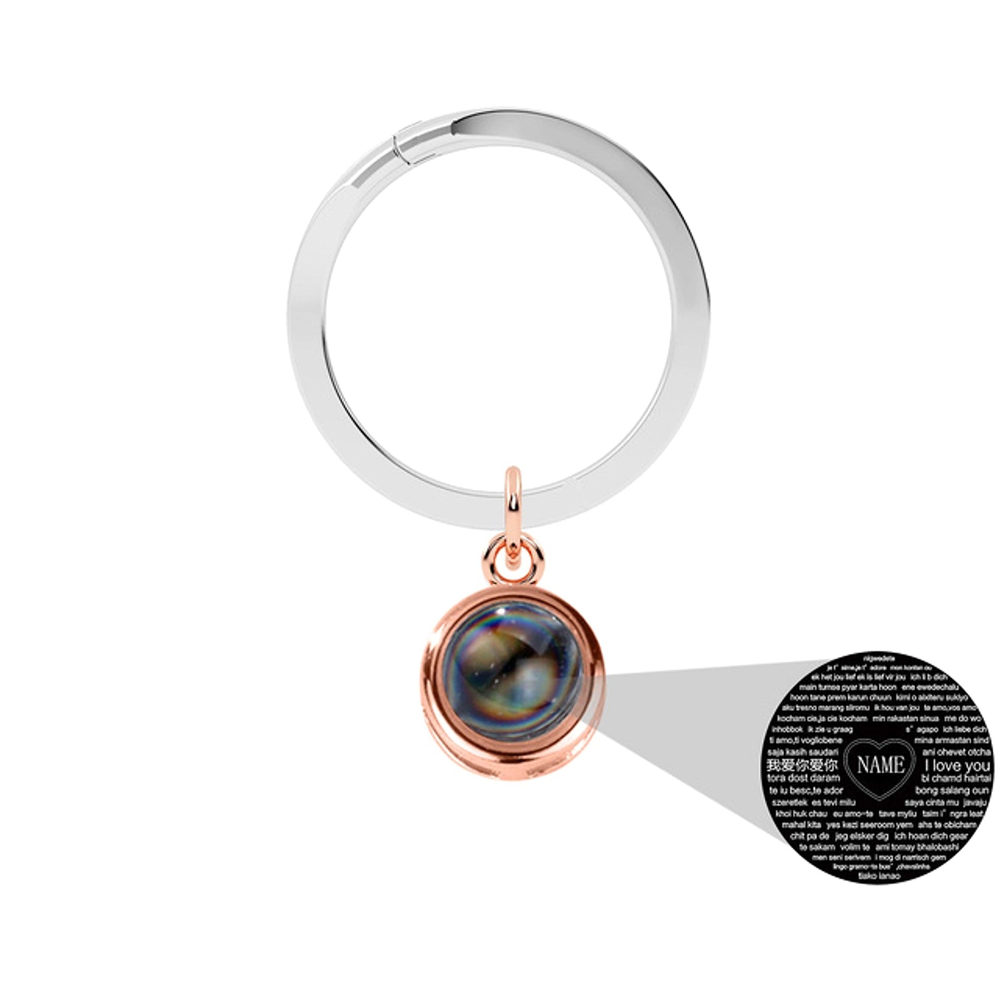 100 Languages ‘I Love You’ Projection Keychain – A Timeless Romantic Gift - enhanced image 2