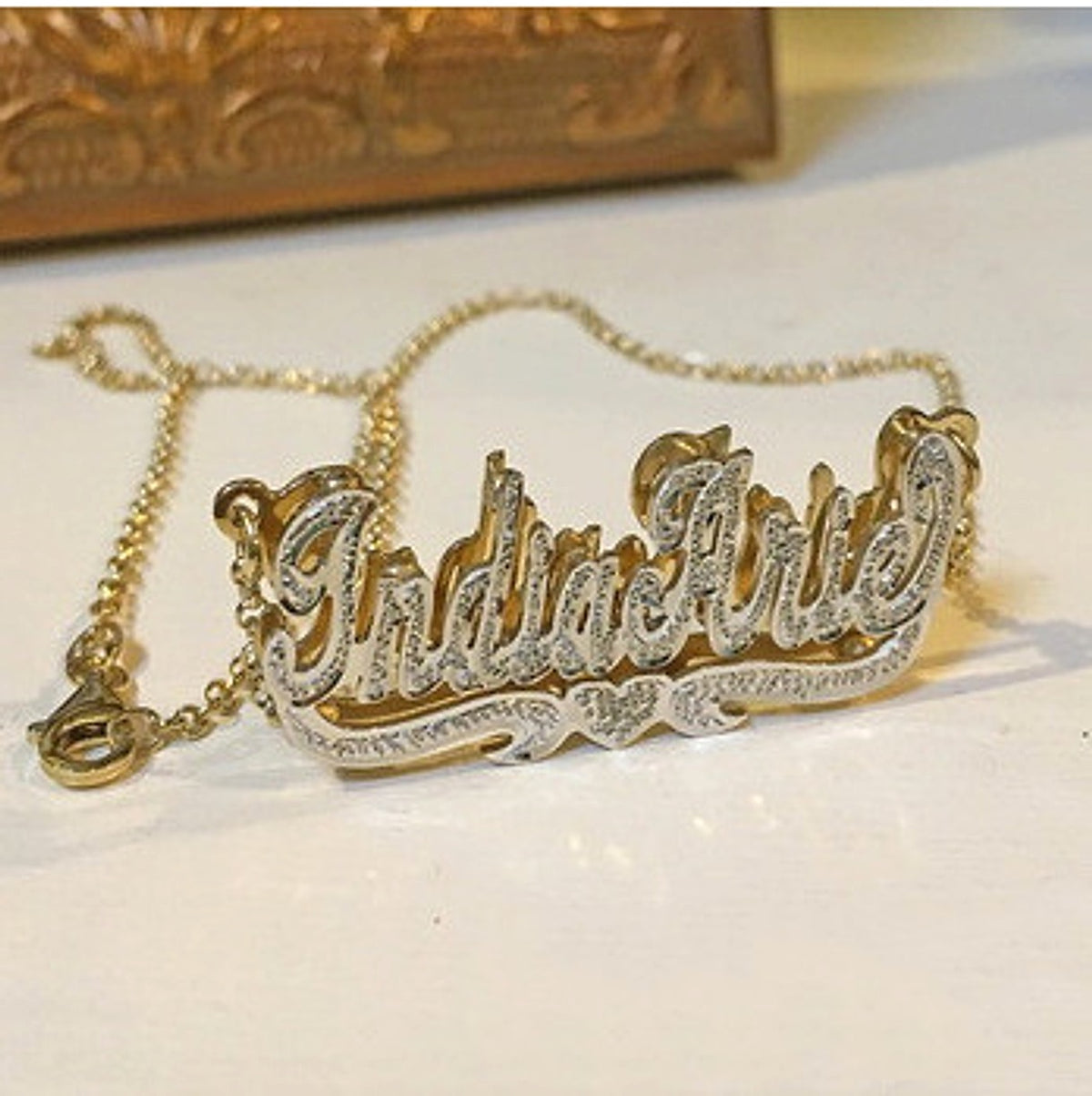 Personalized Copper Letter Name Necklace – Custom Name Jewelry - enhanced image 2