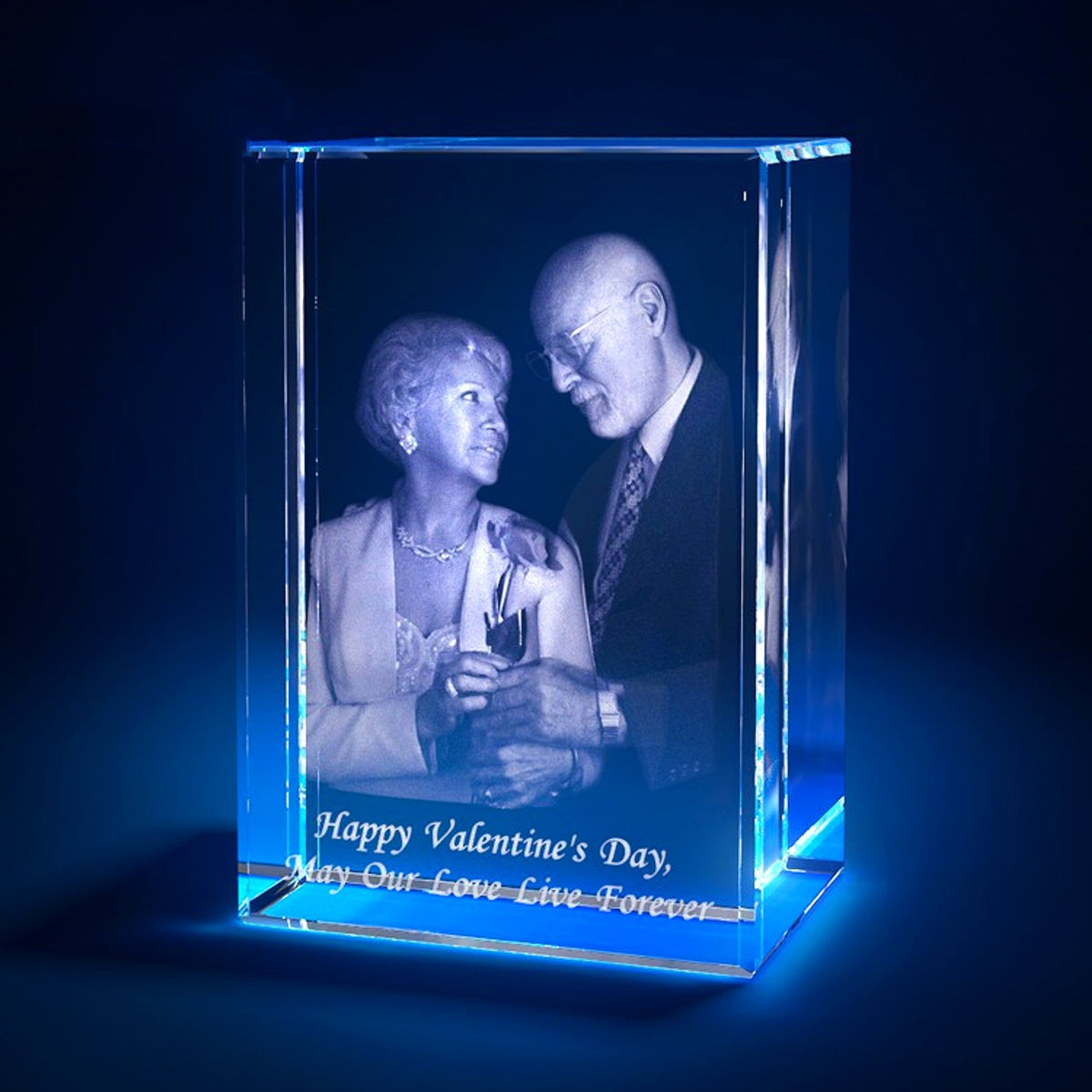 CrystalHeart™ – Personalized  Laser Engraved Glass Photo Cube - enhanced image 2