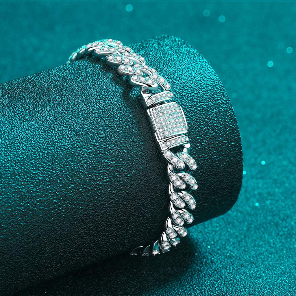 Cuban Link Chain Moissanite Bracelet - enhanced image 2
