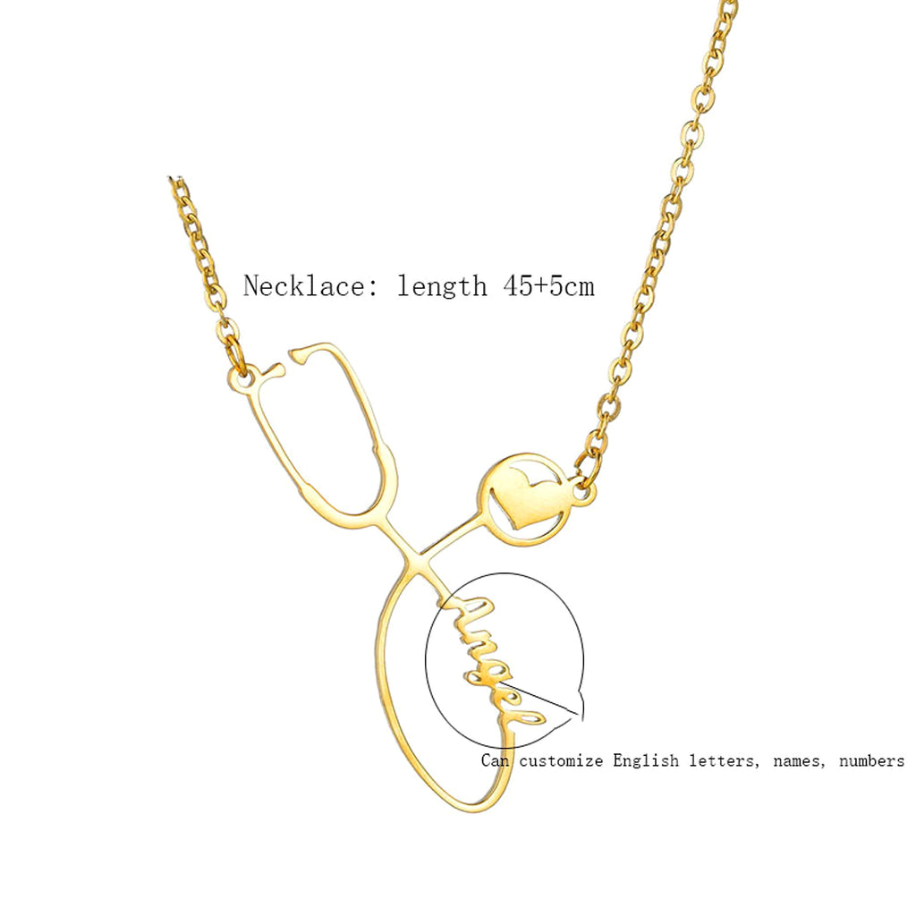 Custom Creative Stainless Steel Love Stethoscope Clavicle Chain Tide - enhanced image 2