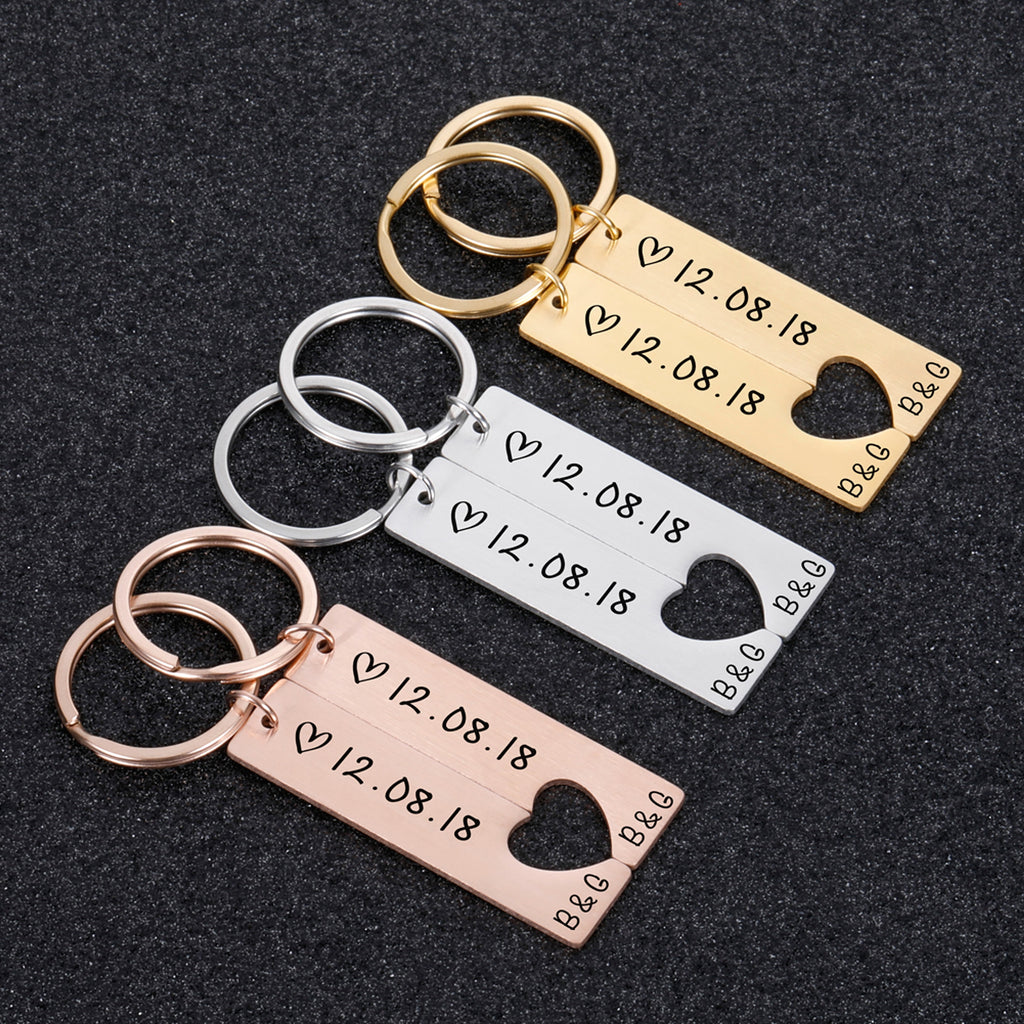 Customized Couples Keychain – Personalized Gift for Boyfriend, Girlfriend, Husband & Wife - enhanced image 2