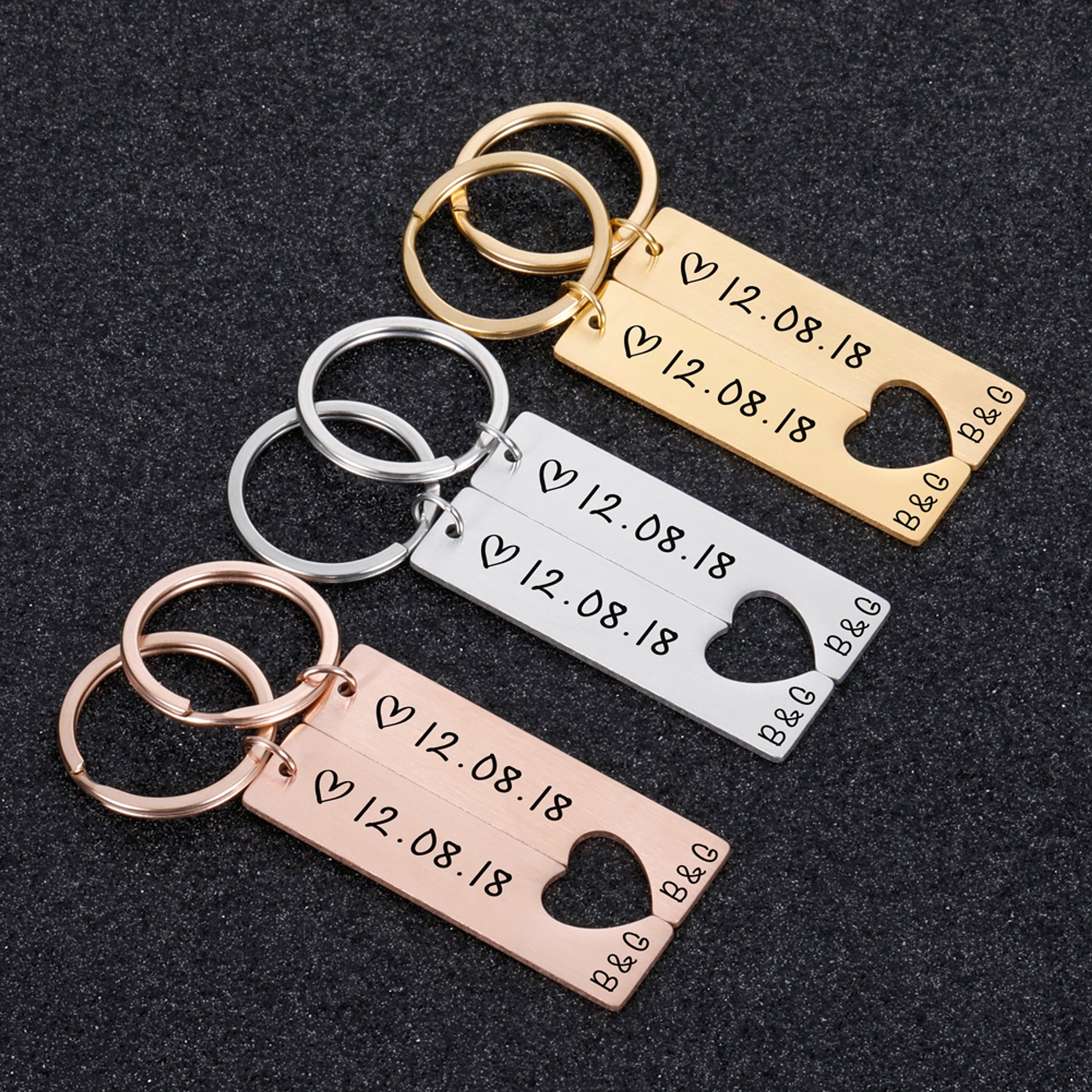 Customized Couples Keychain – Personalized Gift for Boyfriend, Girlfriend, Husband & Wife - enhanced image 2