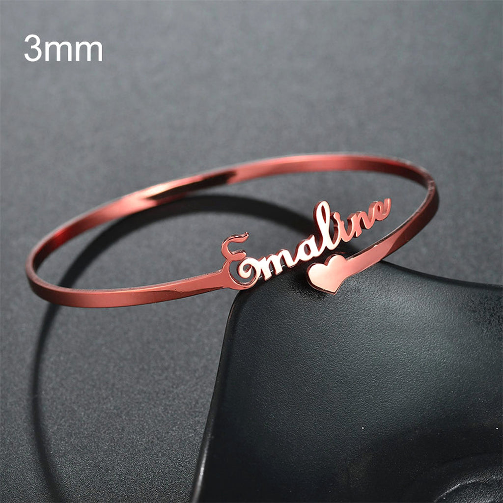 Personalized Name Bracelet – Custom Engraved Stainless Steel Bangle - enhanced image 2