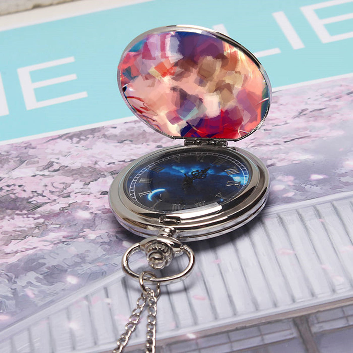 DIY Custom Photo Retro Flip Quartz Pocket Watch - enhanced image 2