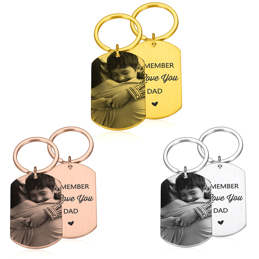 Custom Engraved Keychain – Personalized Photo & Name Tag Pendant - enhanced image 2