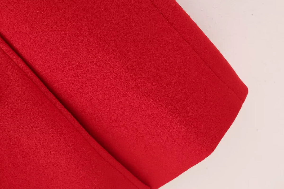 Double-Breasted Long Red Overcoat – Haute Edition 25 - enhanced image 2