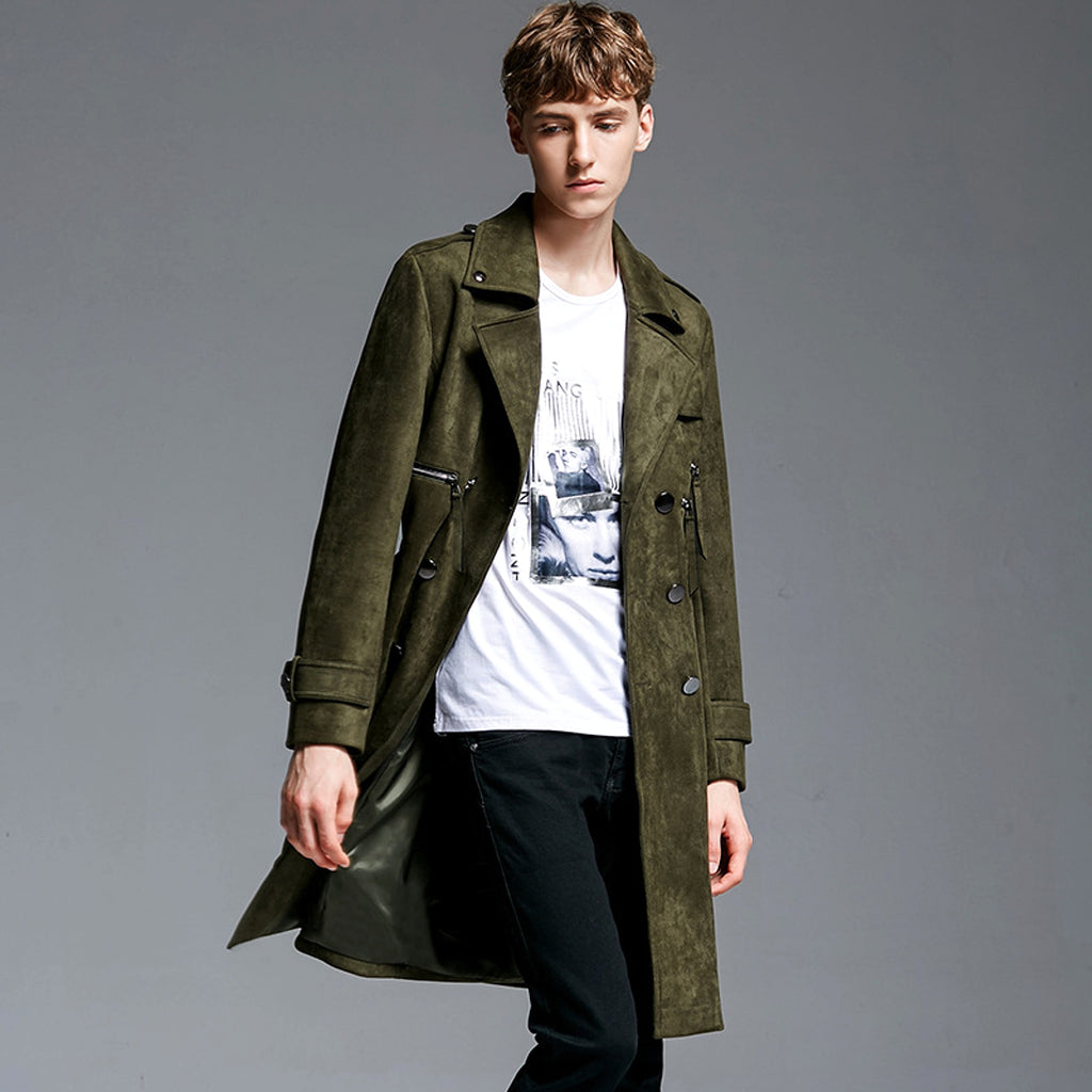 NordWool™ – Double-Breasted Suede Trench Coat - enhanced image 2