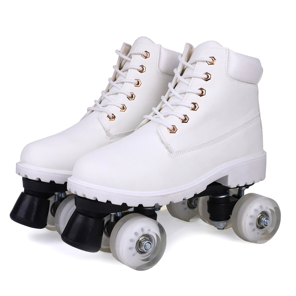 Double Row Skates Double Row Pulleys Four-roller Skates Roller Skating Flashing Wheels - enhanced image 2