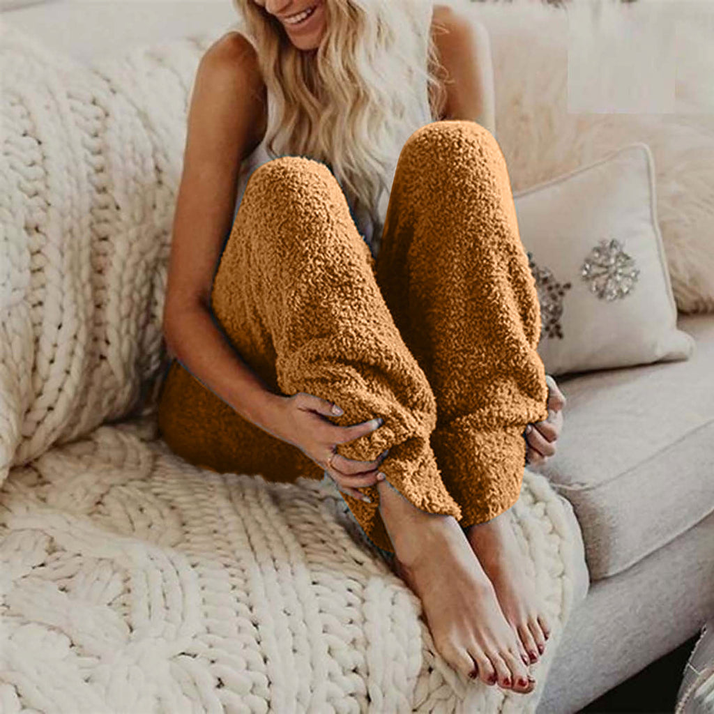 Double-sided Velvet Home Wear Women's Solid Color Loose Plush Pajama - enhanced image 2
