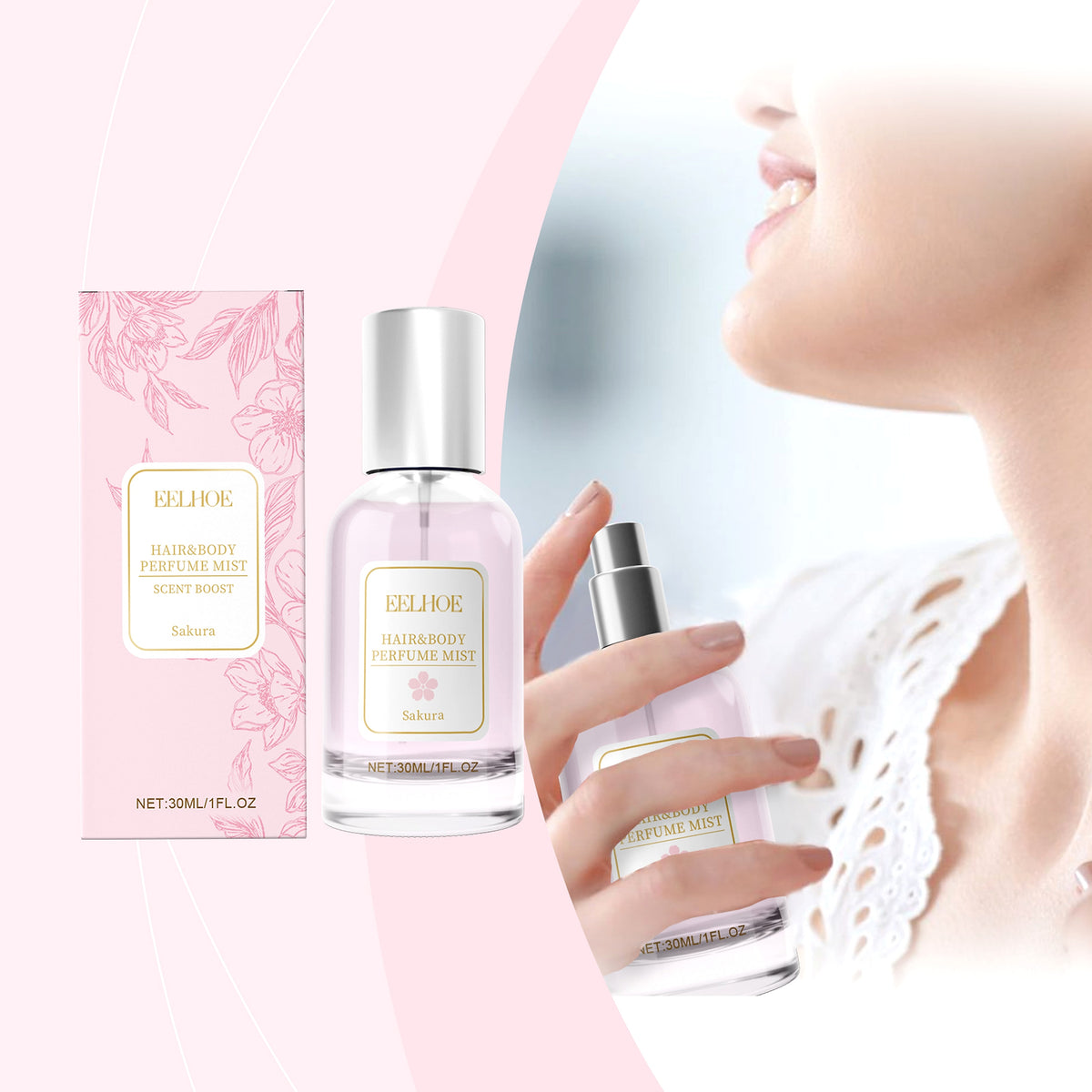 EELHOE Cherry Blossom Body Hair Eau De Parfum Spra Natural Niche Eau De Parfum Spray - enhanced image 2