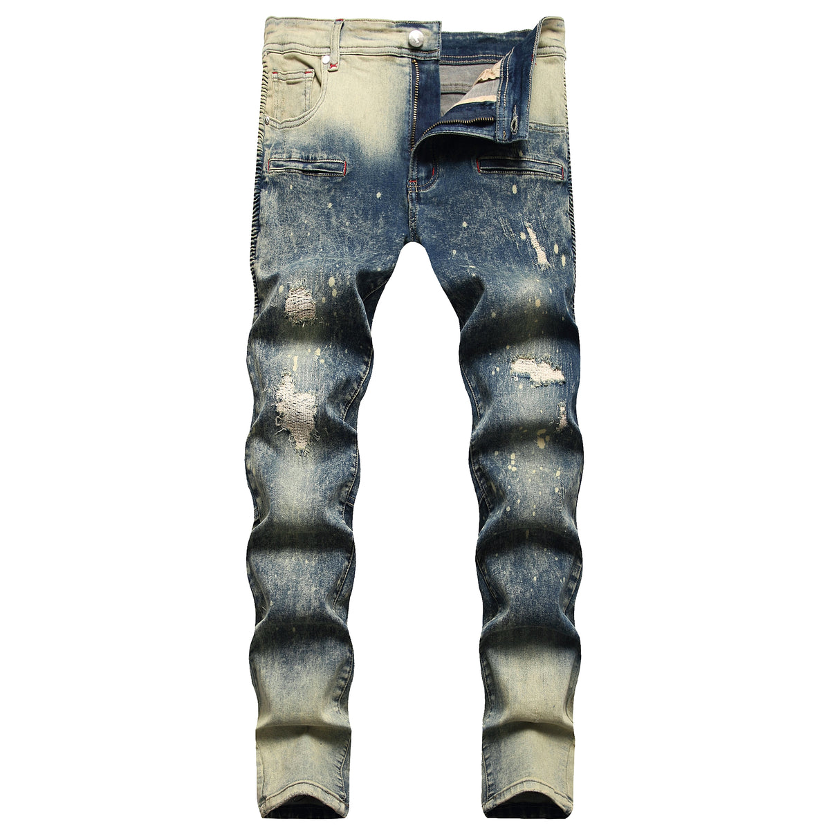 Elastic Small Straight Jeans For Men - enhanced image 2