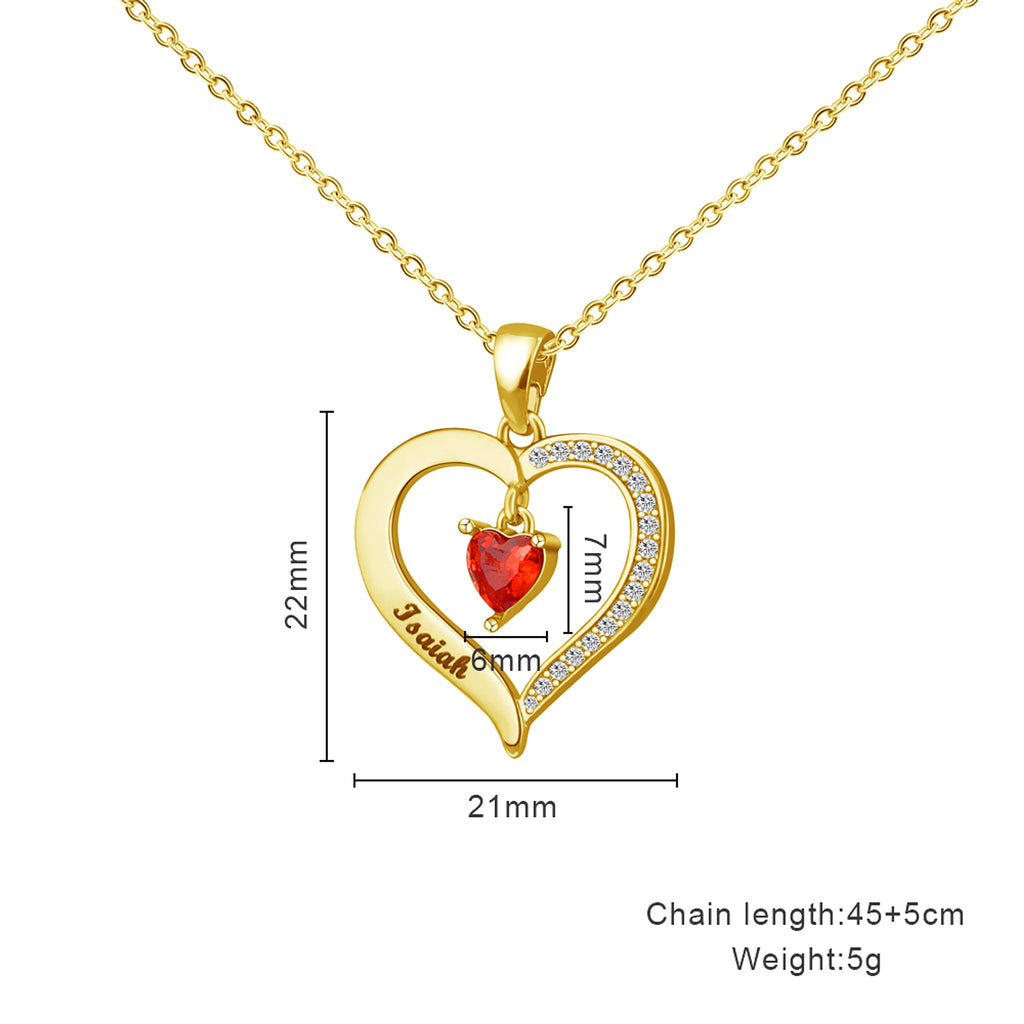 Elegant Copper Creative Personality Diamond-embedded Peach Heart Necklace - enhanced image 2