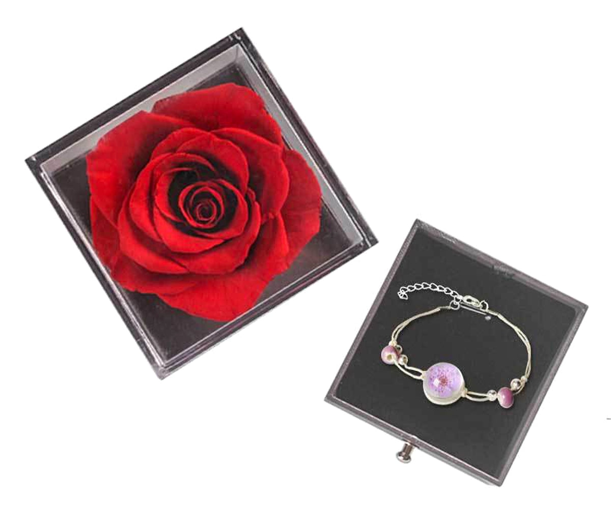 Eternal Flower Rose Jewelry Box for Birthday Presents Valentines Day Wedding Gift - enhanced image 2