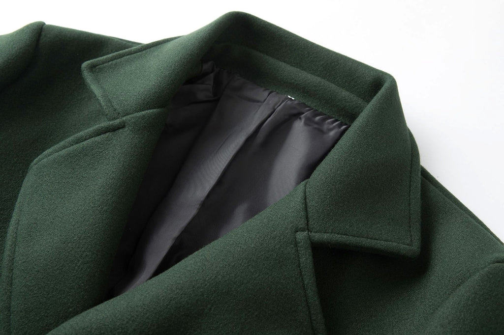 Fall Winter Men Double Breasted Mid-length Trench Coat - enhanced image 2
