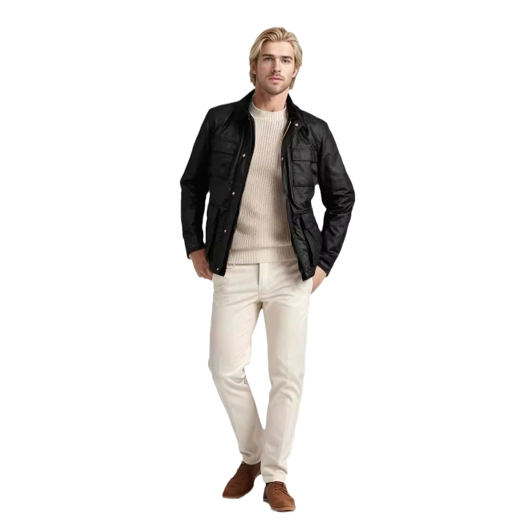 Fashion Solid Color Zipper Jacket Jacket Men - enhanced image 2