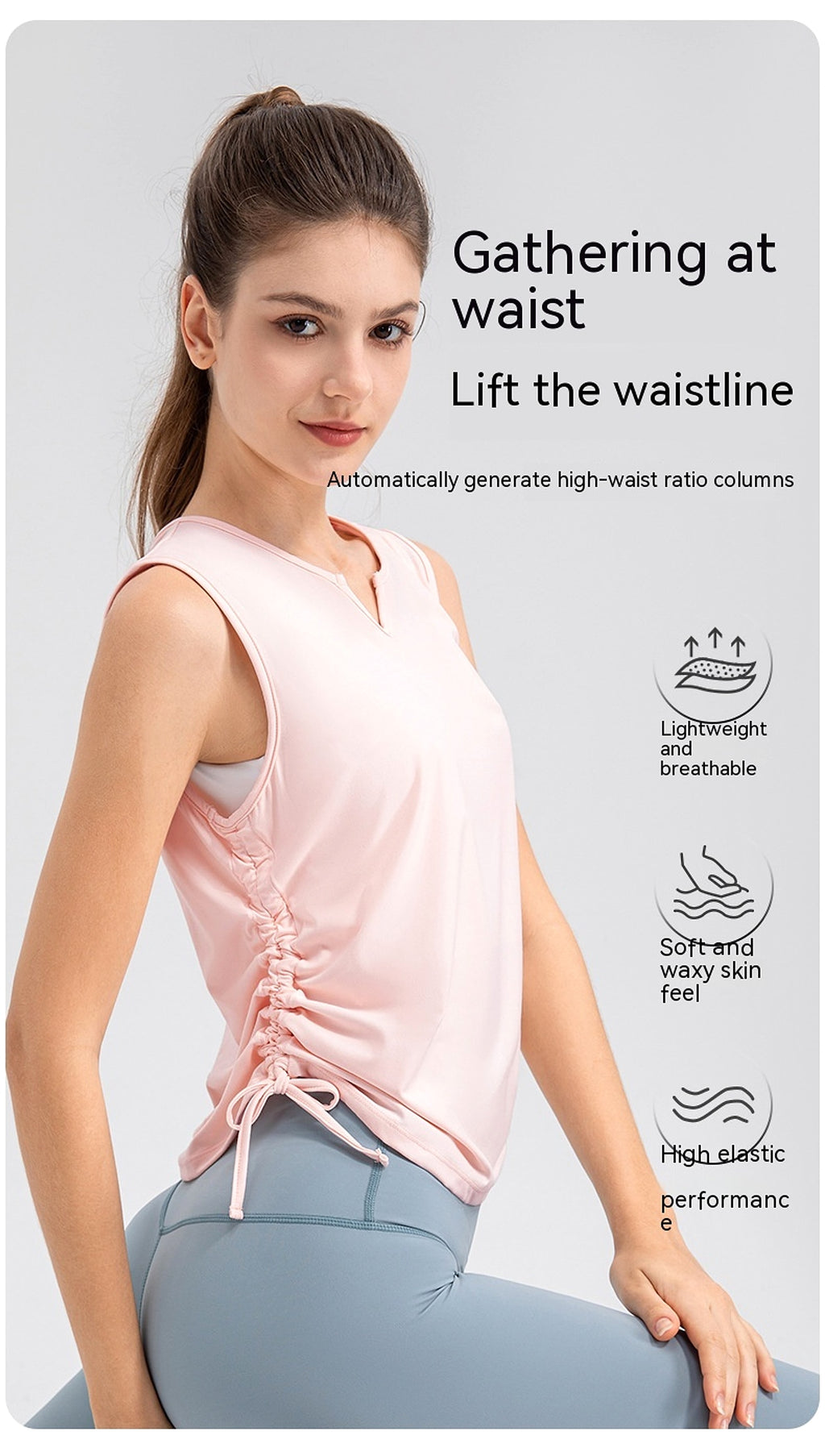 Fine Yarn Women's Summer Lightweight Breathable Yoga Vest - enhanced image 2