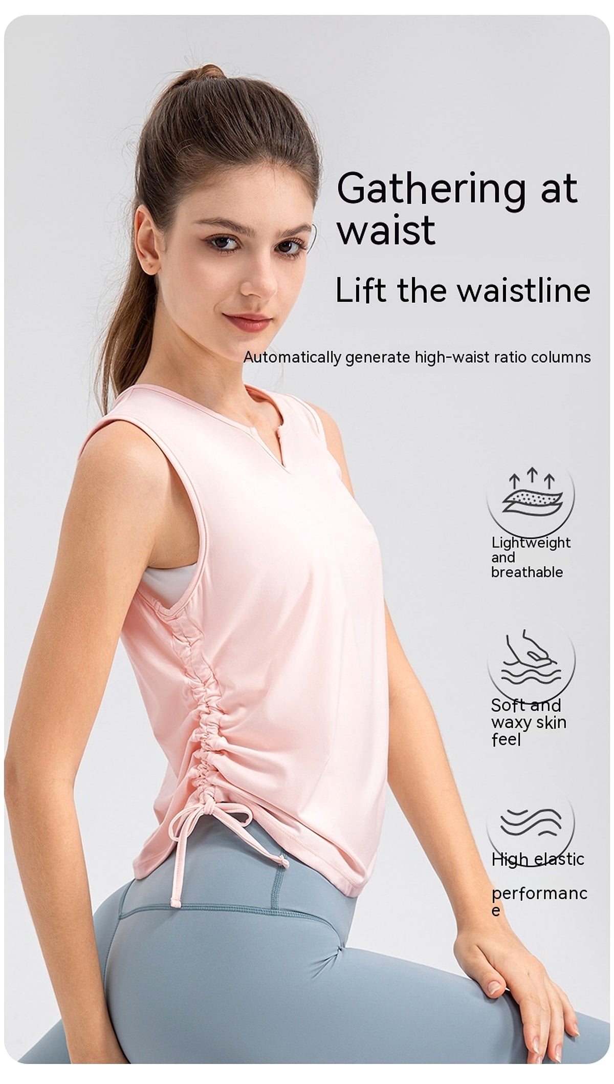 Fine Yarn Women's Summer Lightweight Breathable Yoga Vest - enhanced image 2