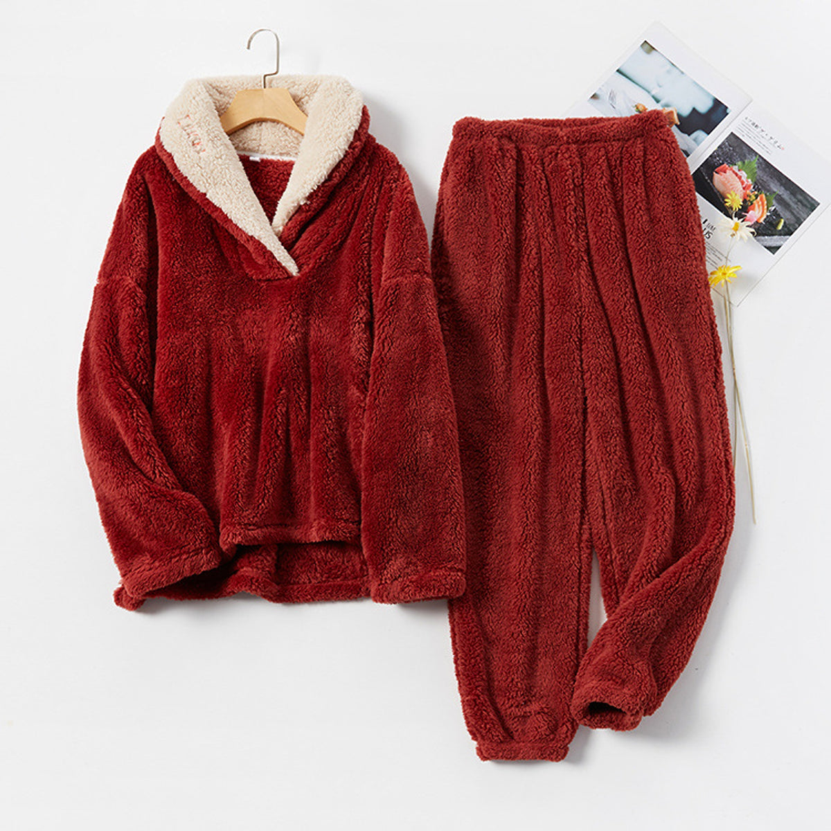 Flannel Pajamas Pajamas Set Thickening Couples Home Service - enhanced image 2