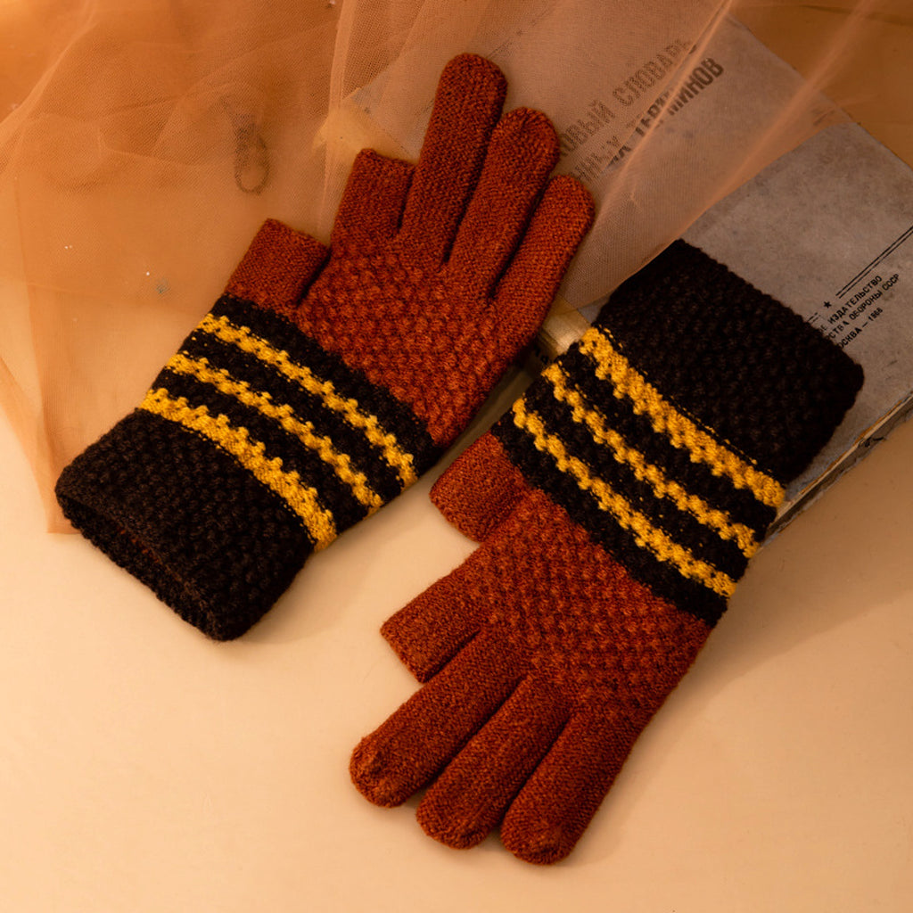 Fleece-lined Knitting Wool Cold-proof Gloves - enhanced image 2