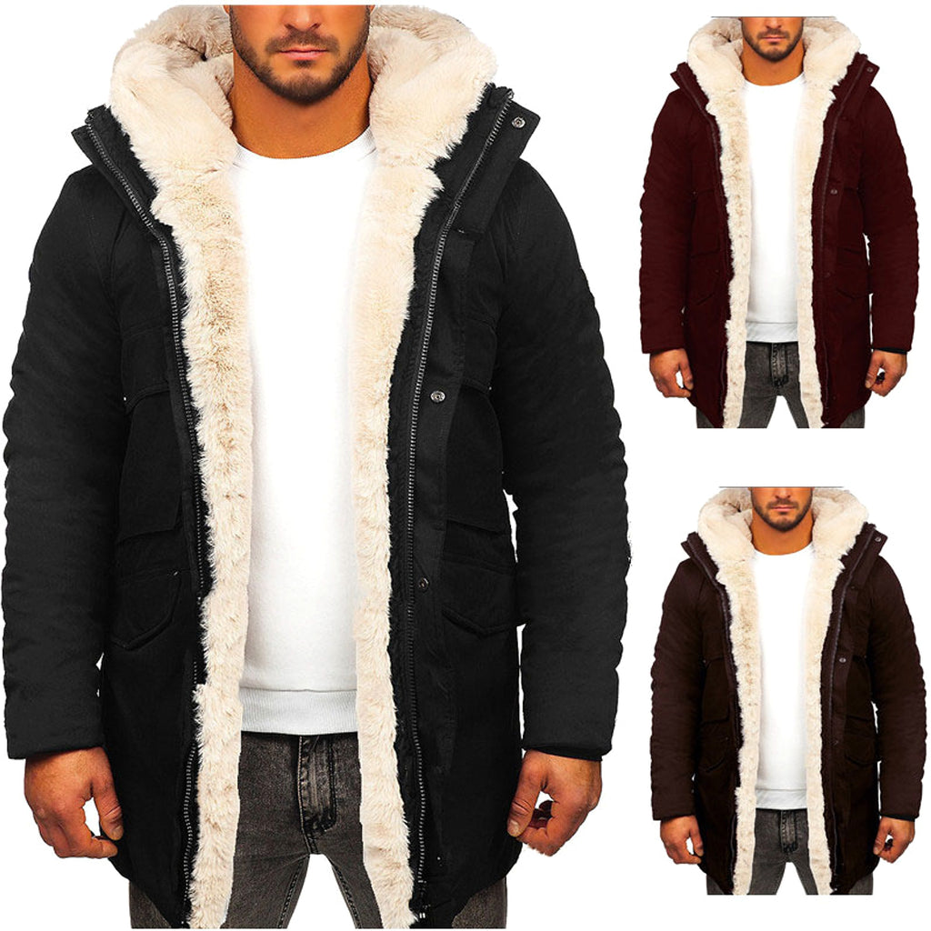 Fur Integrated Hooded Jacket Men - enhanced image 2
