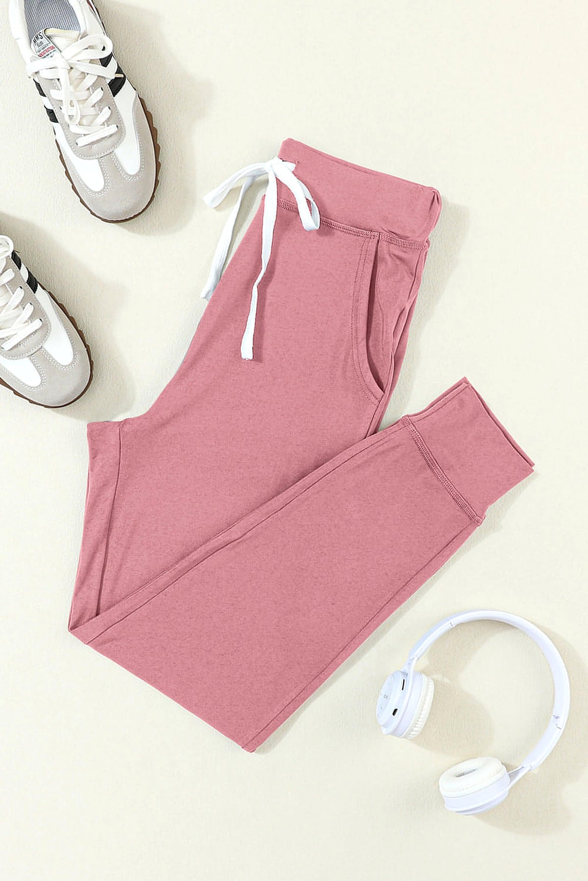 Fushia Drawstring Waist Pocketed Joggers - enhanced image 2