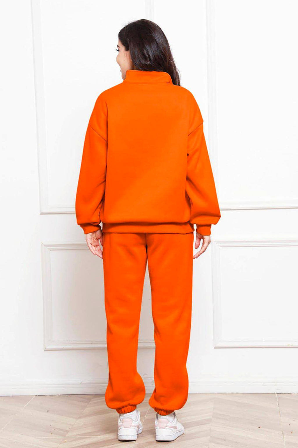 Half Zip Long Sleeve Sweatshirt and Pants Set - enhanced image 2