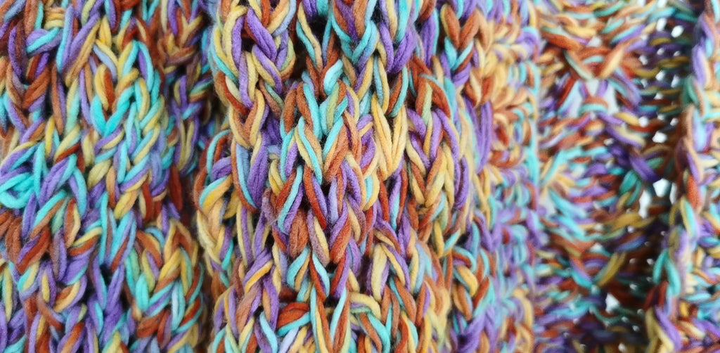 A.1 Hand-woven VG Rainbow Woven Lantern Sleeve Knitted Sweater Women - enhanced image 2