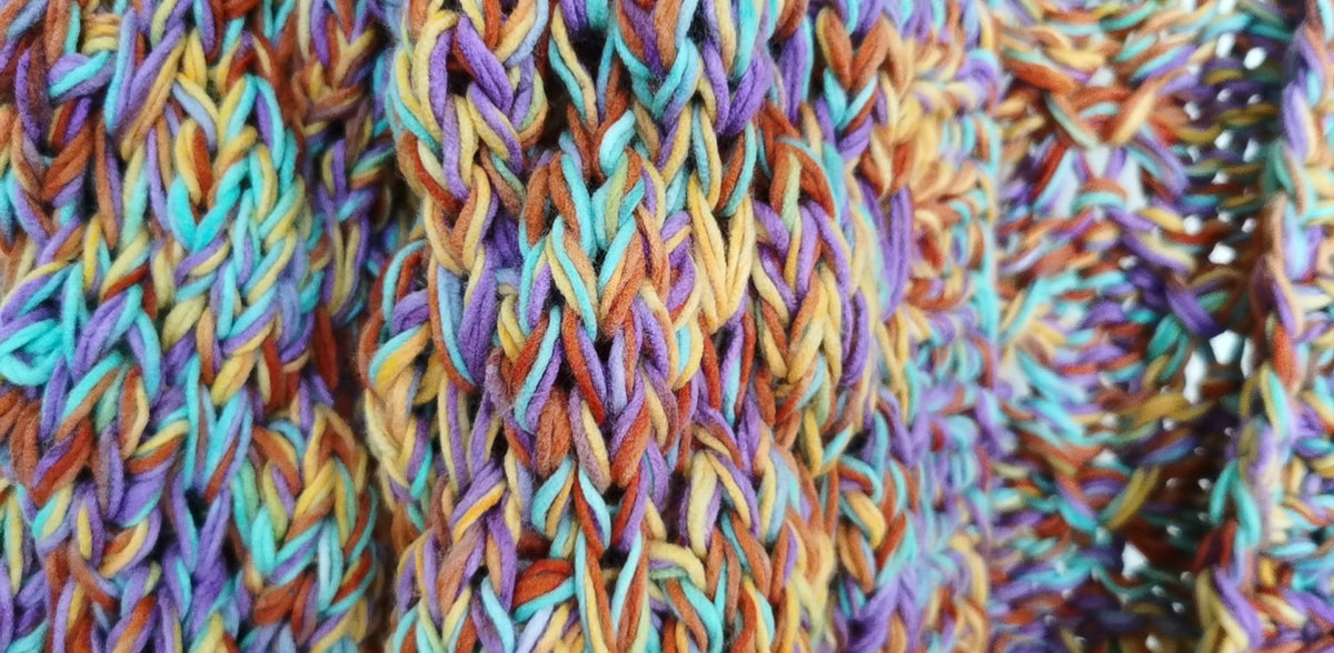 A.1 Hand-woven VG Rainbow Woven Lantern Sleeve Knitted Sweater Women - enhanced image 2