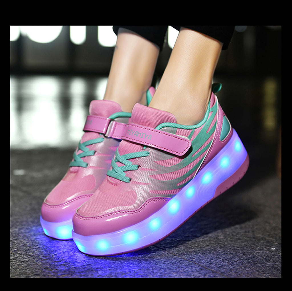 Heelys LED Luminous Rechargeable Lightweight Roller Shoes Two-wheeled Boys And Girls Light Shoes Wheel Shoes - enhanced image 2