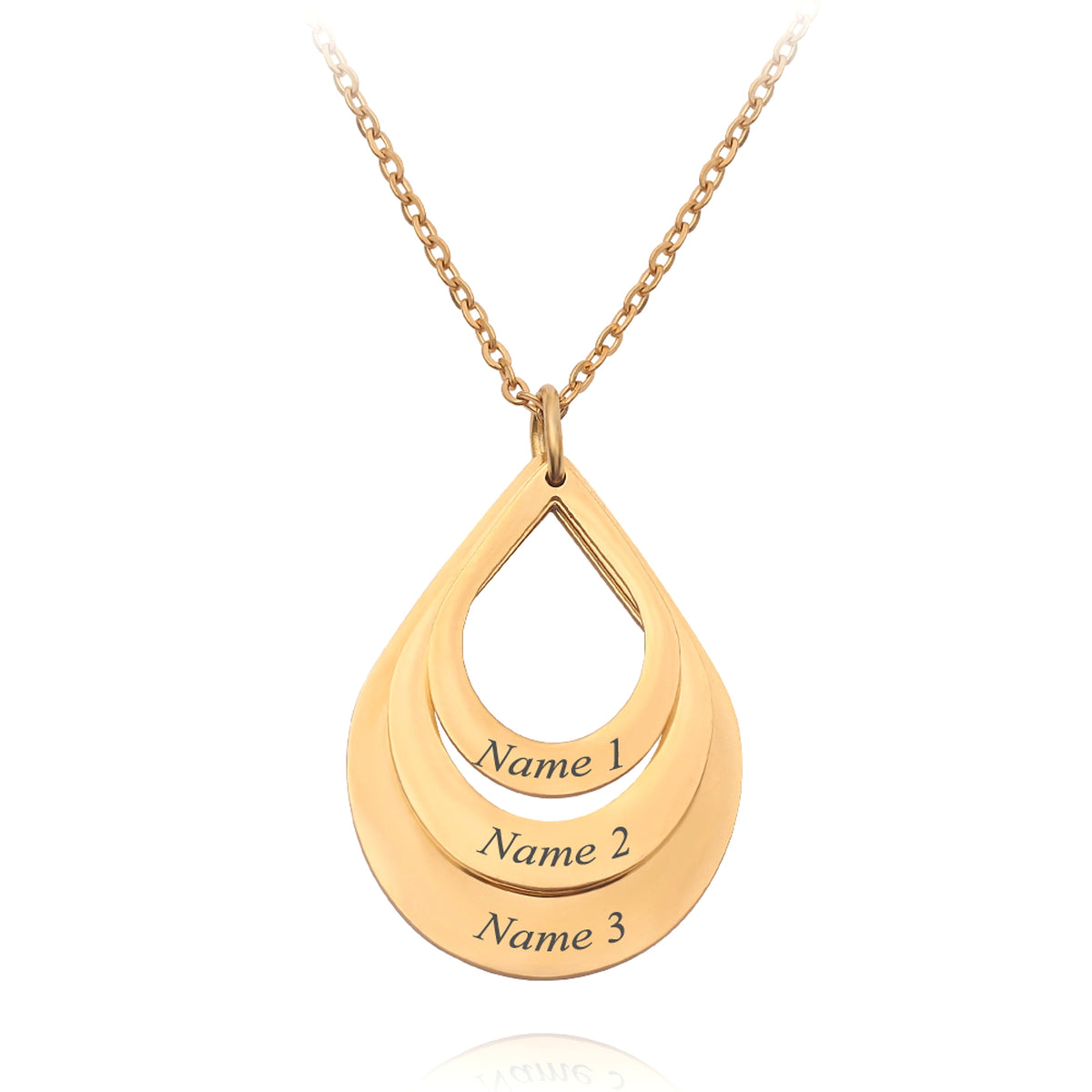 HF™ – Teardrop Engraving Necklace | Personalized Trio - enhanced image 2