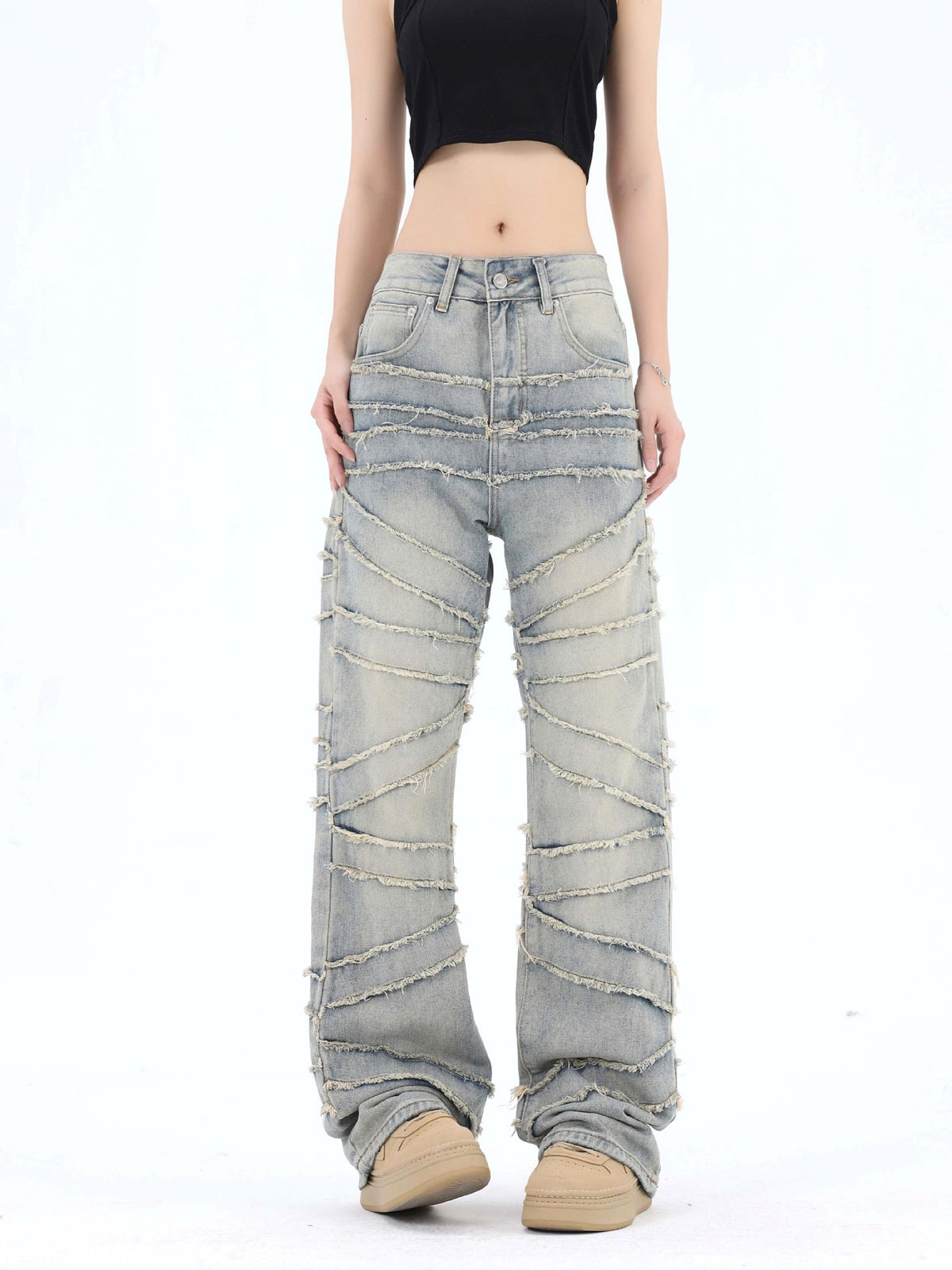 High Street Women 's Jeans With Whiskers Youth - enhanced image 2
