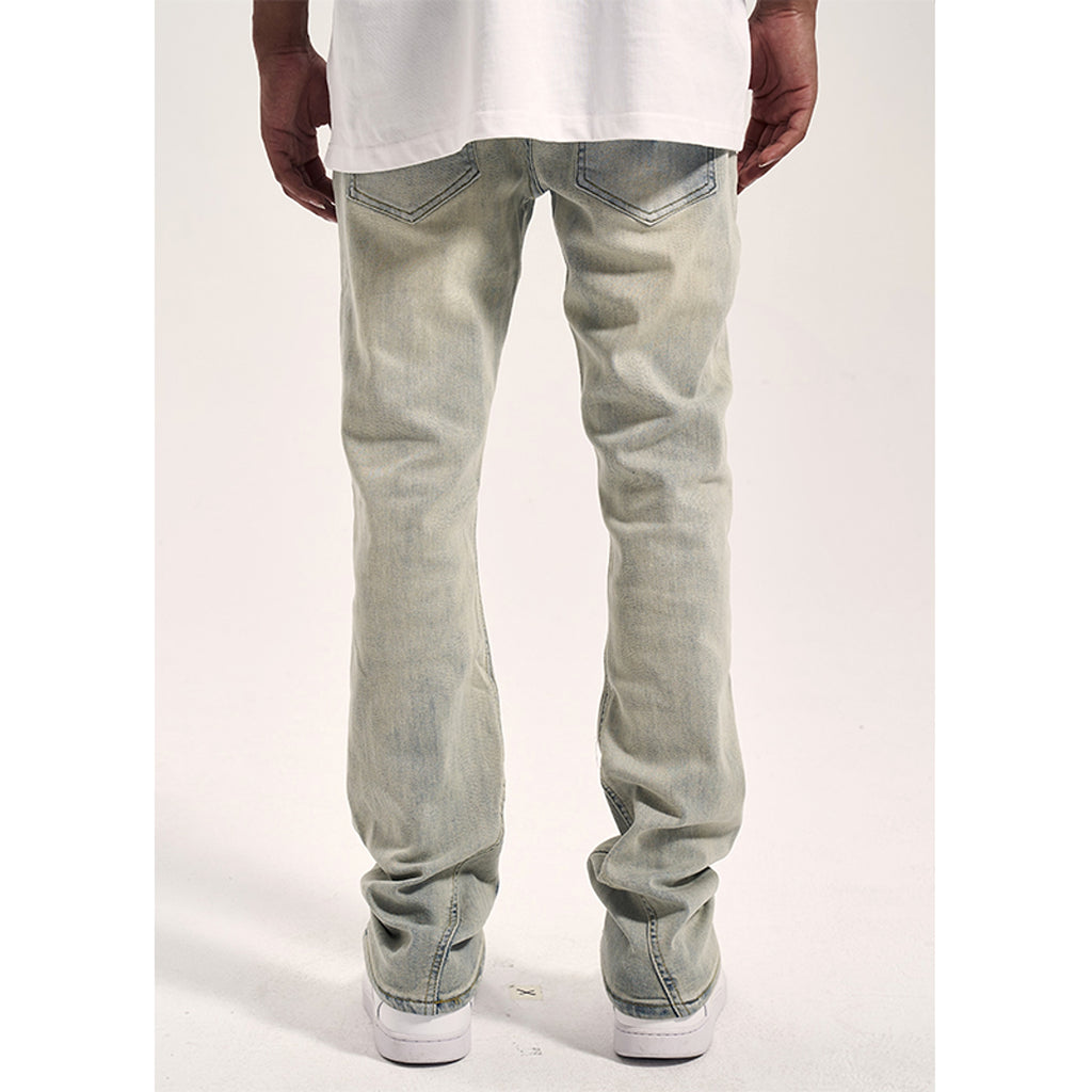 High Street Yellow Mud Washed And Distressed Men's Casual Pants - enhanced image 2