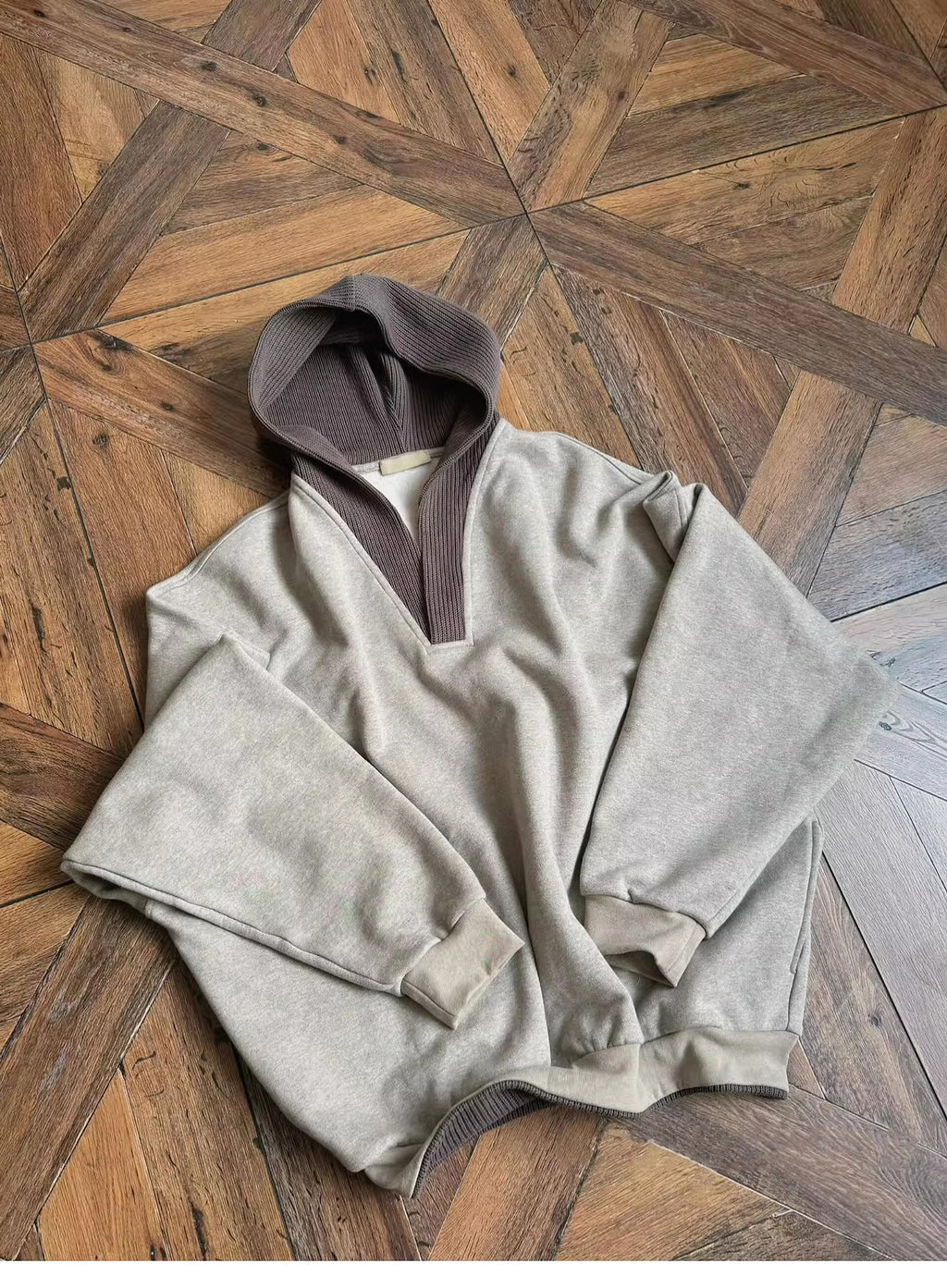 Hooded Sweater Men's Patchwork Coat - enhanced image 2