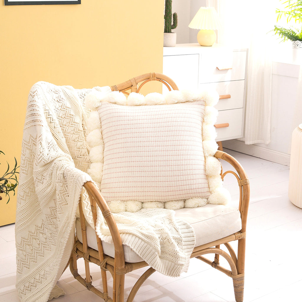 Ins Wind Big Ball Ball Nordic Knitted Pillow Pillow - enhanced image 2